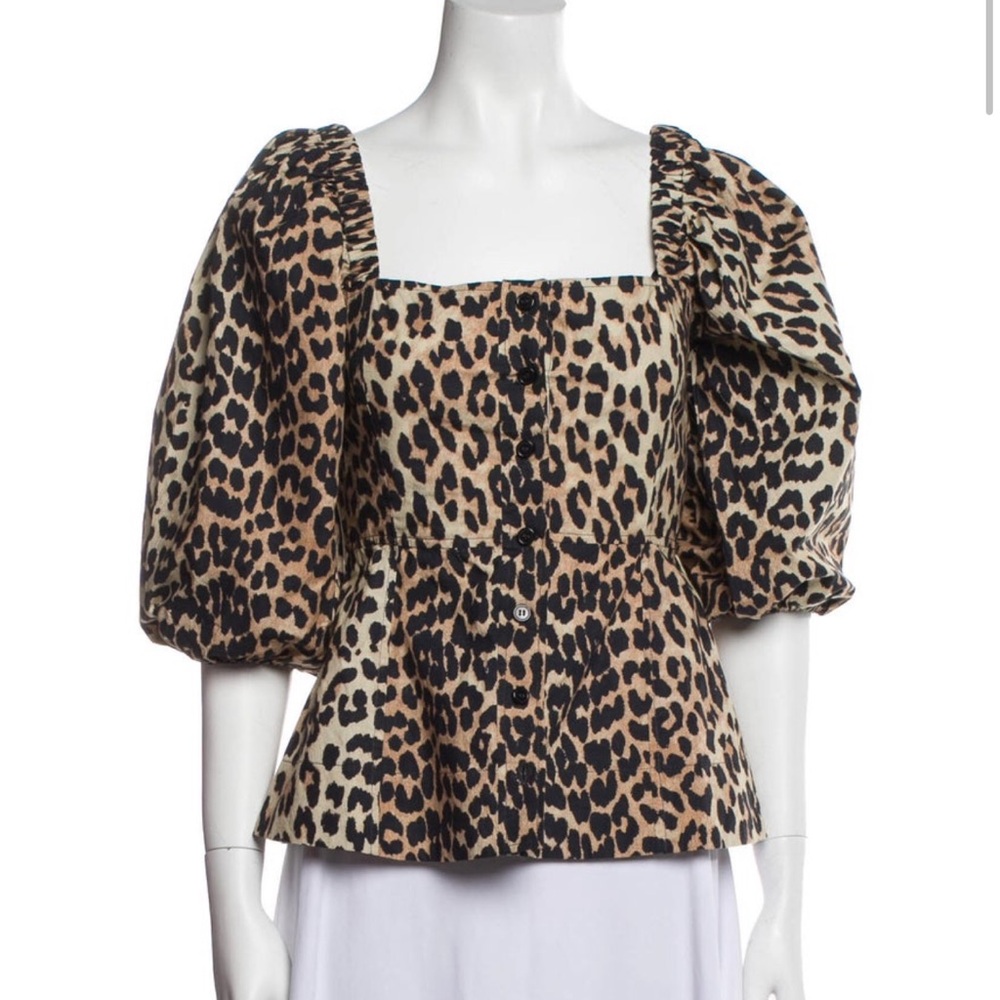 Ganni leopard top size 4